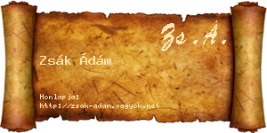 Zsák Ádám névjegykártya